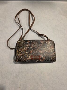 Sakroots Floral Crossbody Wallet - Brown Multi